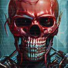 Load image into Gallery viewer, Cyberpunk Skeleton - Ai Art