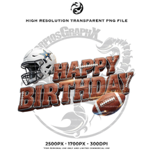 Load image into Gallery viewer, Football HAPPY BIRTHDAY PNG