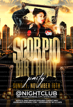 Load image into Gallery viewer, Scorpio Birthday Party Flyer Template
