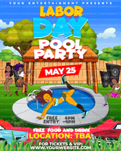 Load image into Gallery viewer, Pool Party Flyer Template