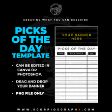 Load image into Gallery viewer, Pick of the day YT Short Template