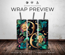 Load image into Gallery viewer, Antique Floral PNG | Sublimation | Tumbler Wrap Design | Digital Download