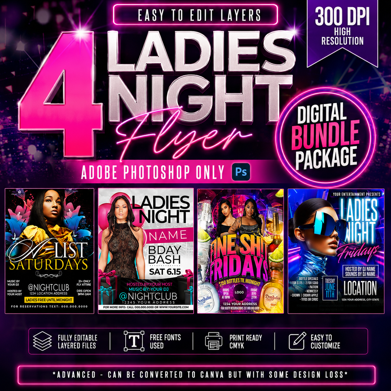 Ladies Night PSD Bundle