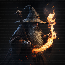Load image into Gallery viewer, Fire Wizard - Ai Art
