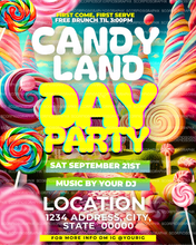 Load image into Gallery viewer, CandyLand Canva Flyer Template
