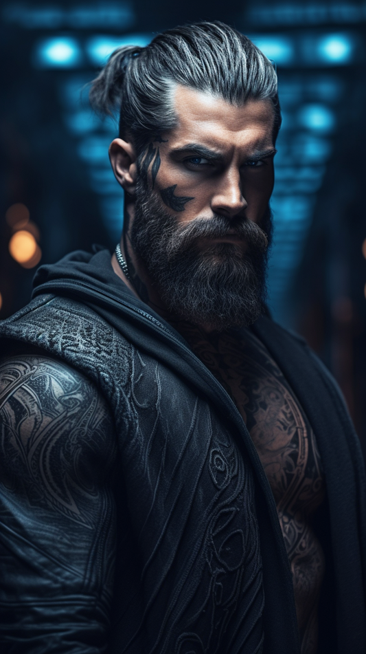 Tall Bearded Man - AI Stock Image