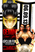 Load image into Gallery viewer, Gemini Birthday Flyer Template
