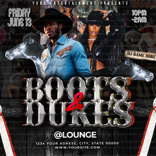 Load image into Gallery viewer, Dukes and Boots Flyer Template
