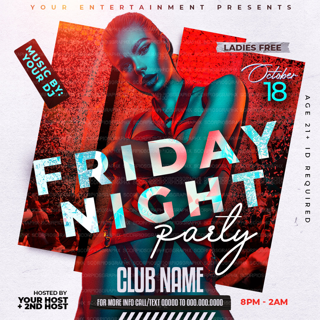 Friday Night Party Flyer Template