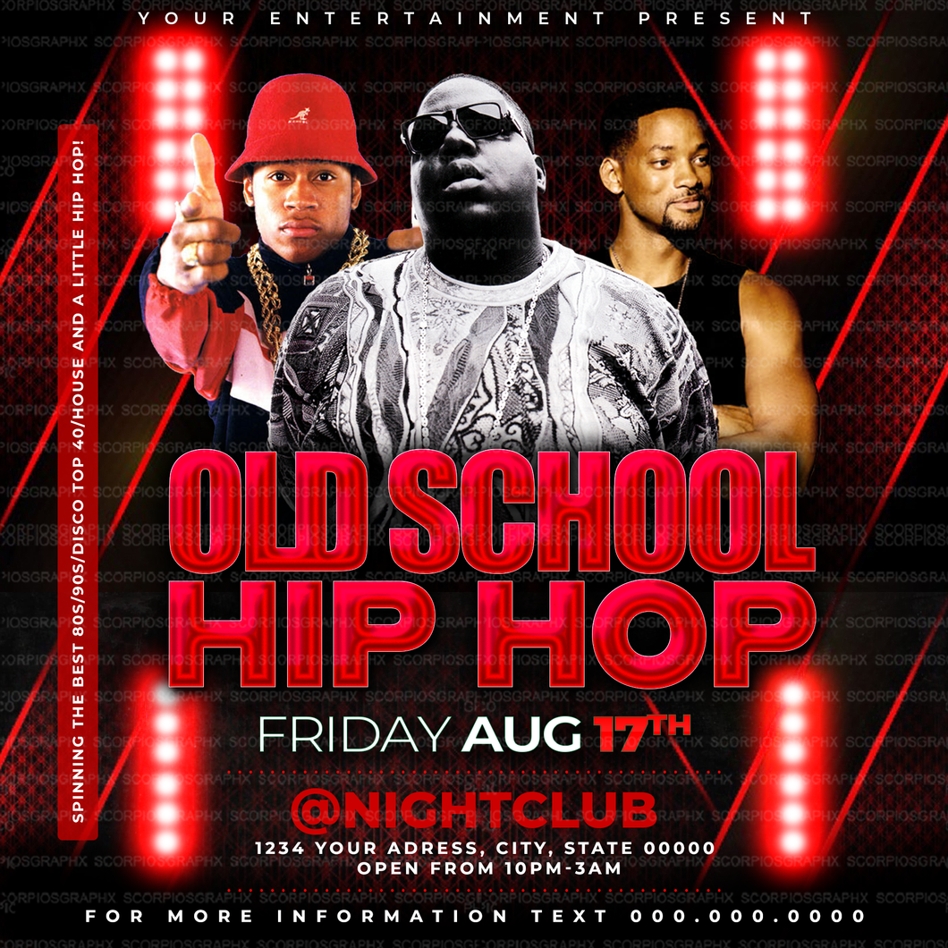 Old School Hip Hop Flyer Template