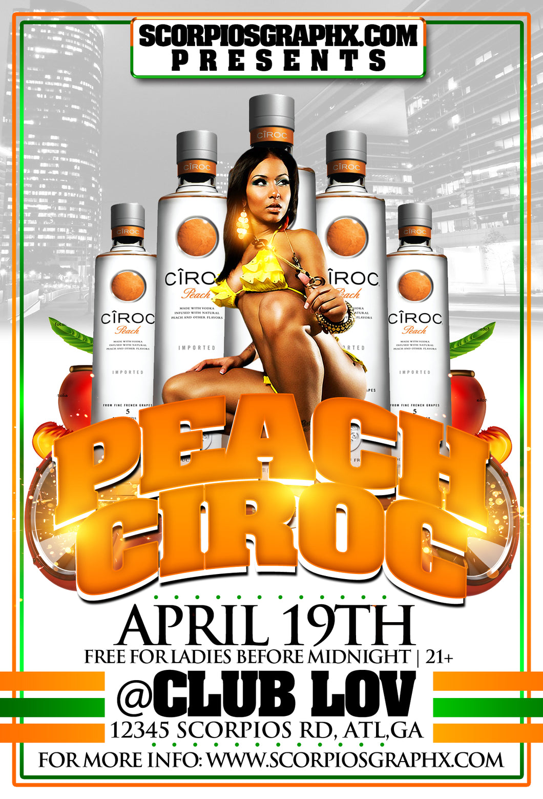 Peach Ciroc Flyer Template