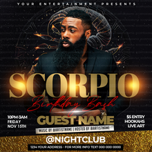 Load image into Gallery viewer, Scorpio Birthday Bash Flyer Template
