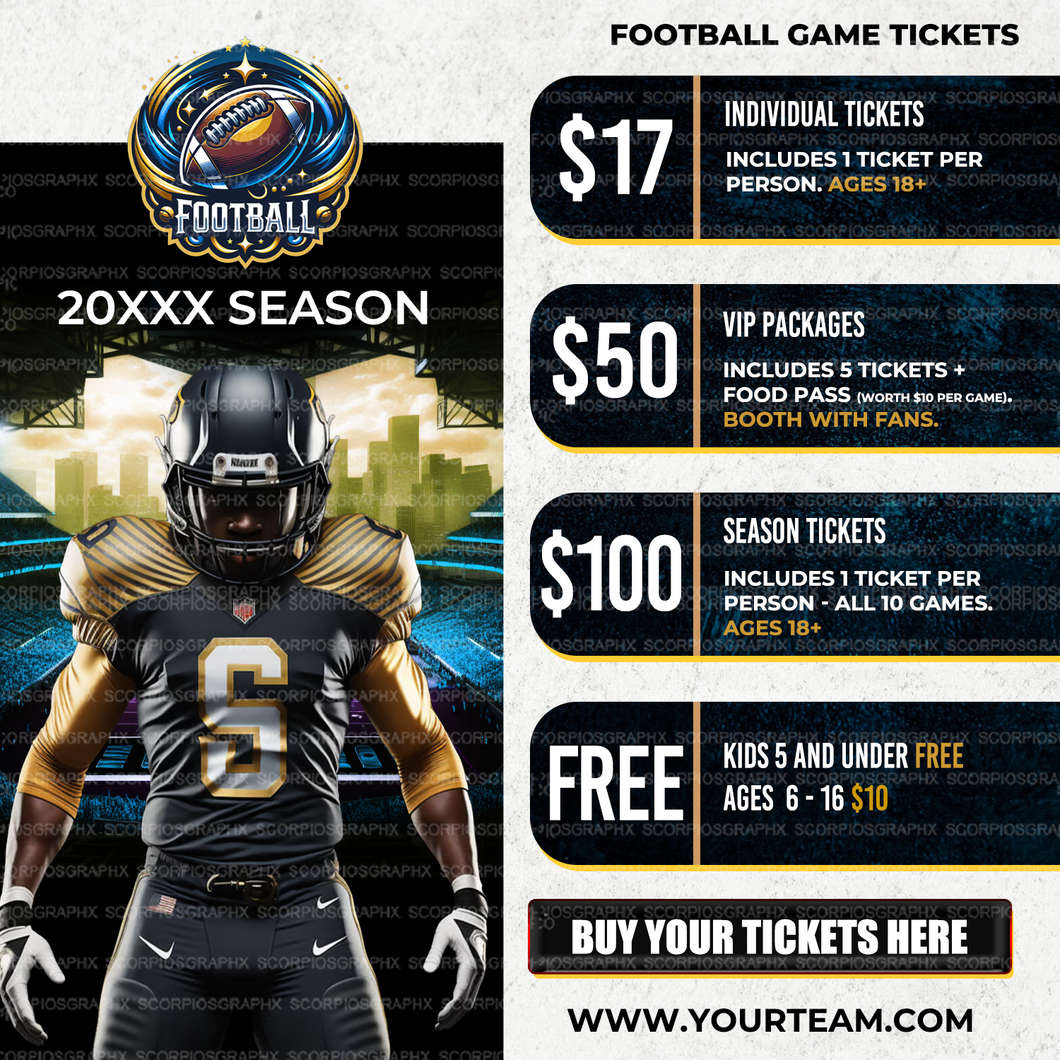 FootBall Team Tickets Flyer Template