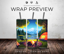 Load image into Gallery viewer, Camping PNG | Sublimation | Tumbler Wrap Design | Digital Download
