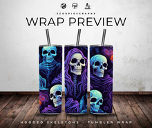 Load image into Gallery viewer, Hooded Skeleton PNG | Sublimation | Tumbler Wrap Design | Digital Download
