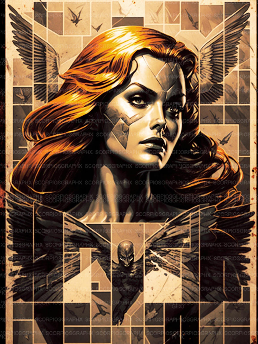 Jean Grey Art Deco - Wall Art