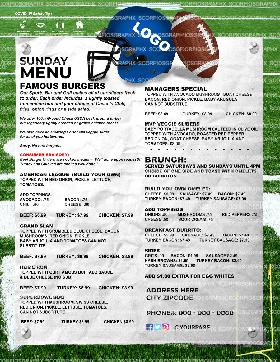 Sports Menu template