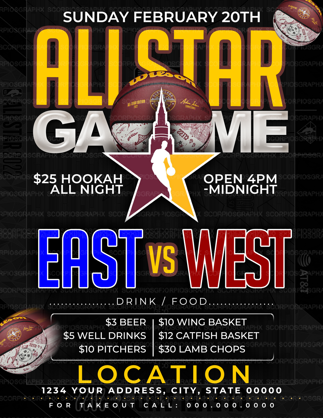 All Star Game Menu Flyer