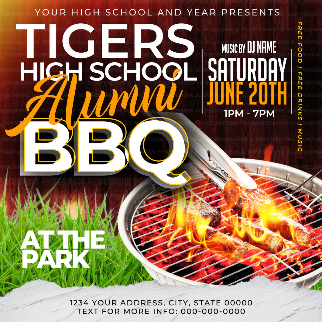 High School Alumni BBQ Flyer