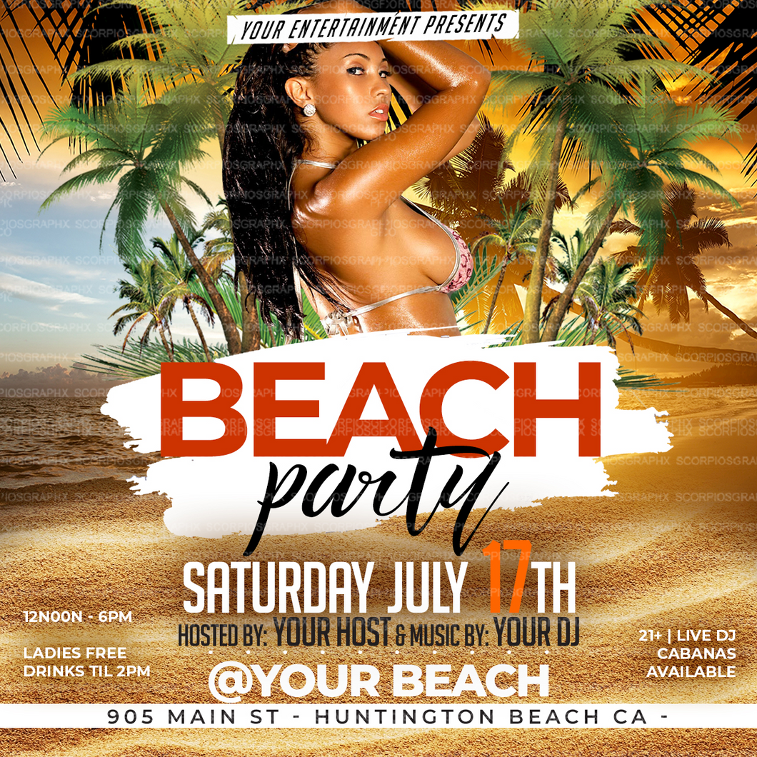 Beach Party Flyer Template