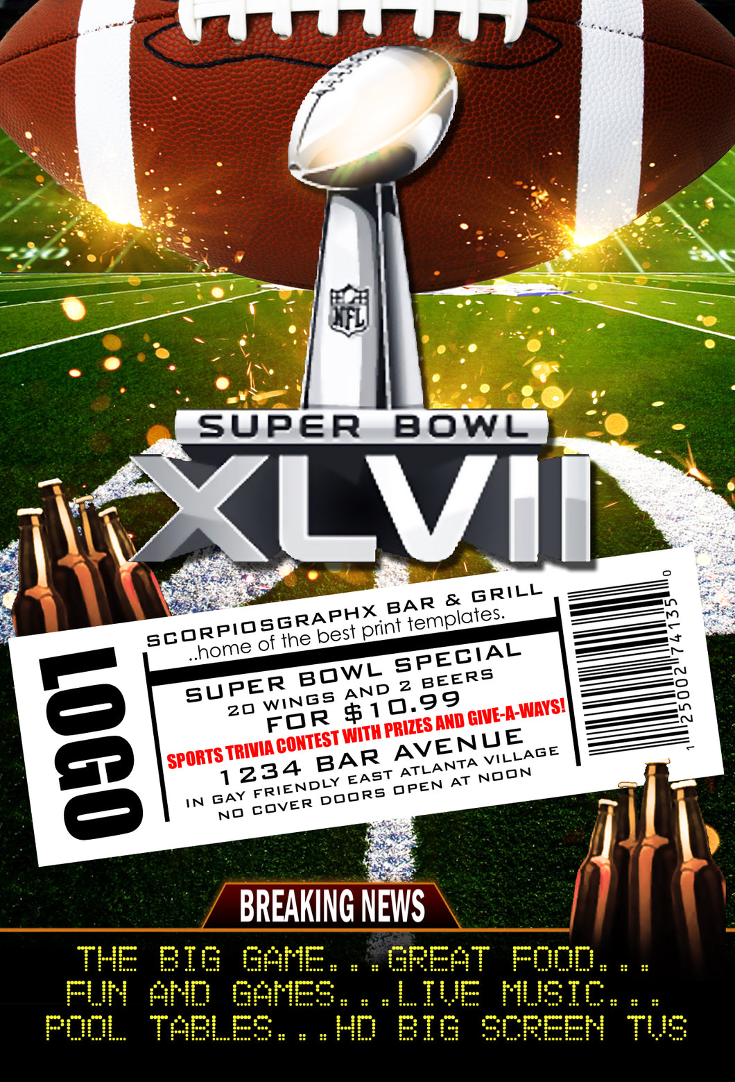 Free Superbowl Flyer Template