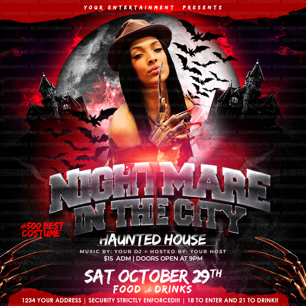 Nightmare in the City Flyer Template