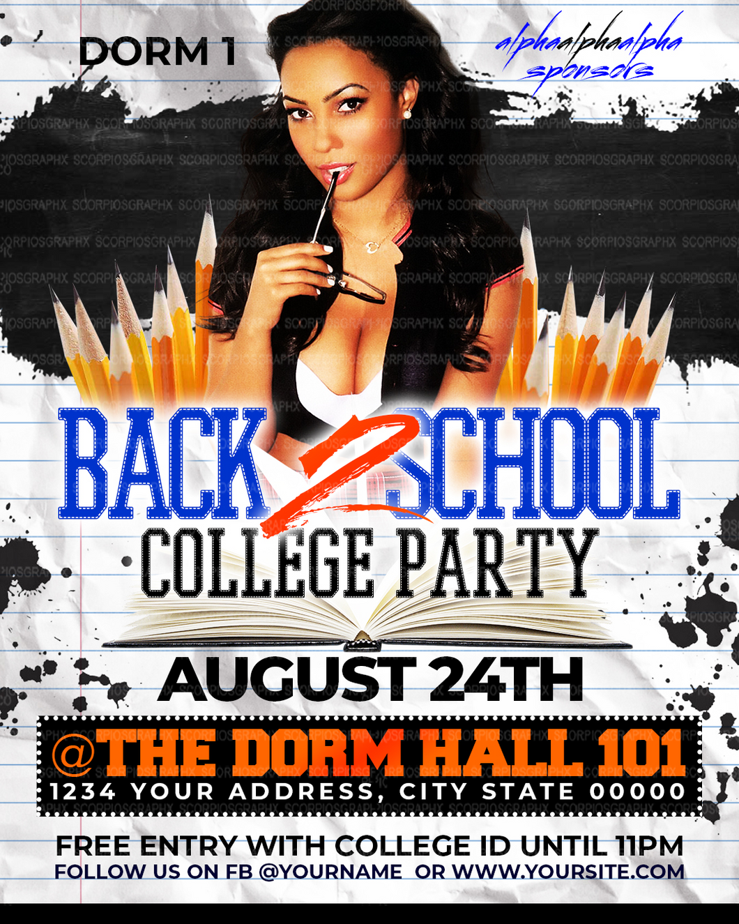 Back to School Party Flyer