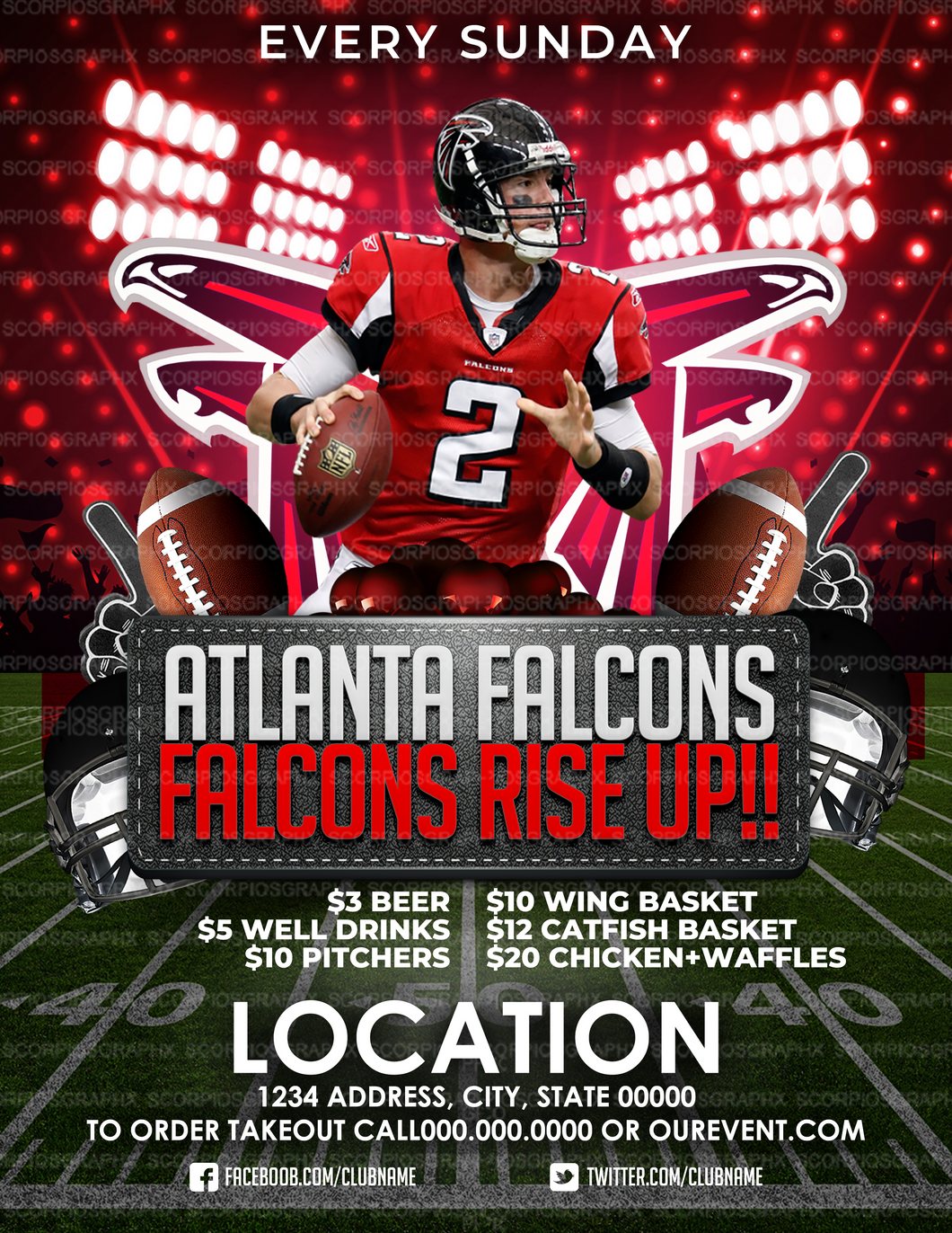 Falcons Menu Flyer