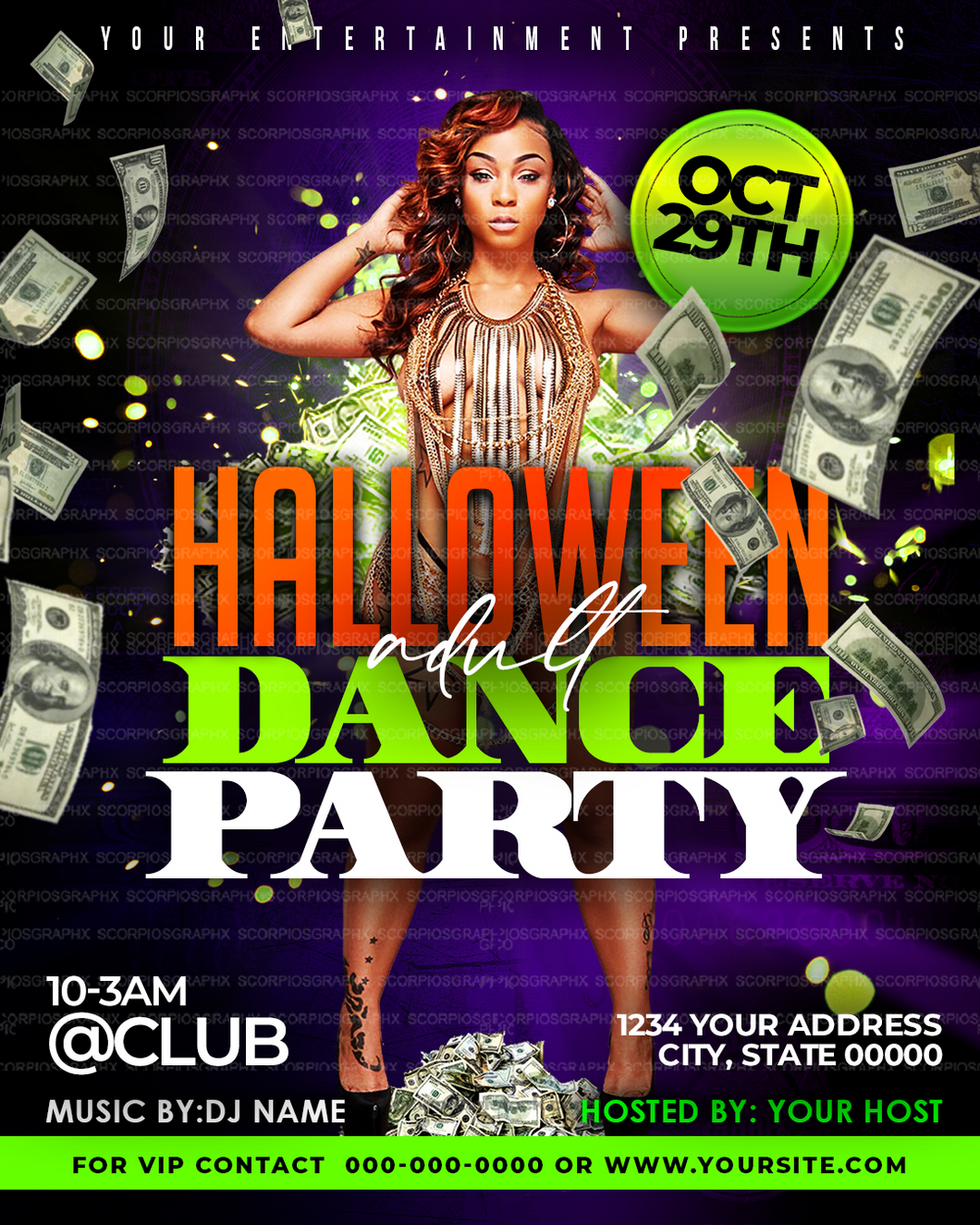 Halloween Adult Nightclub Flyer