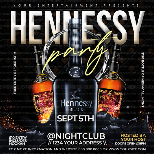 Hennessy Party Flyer Template
