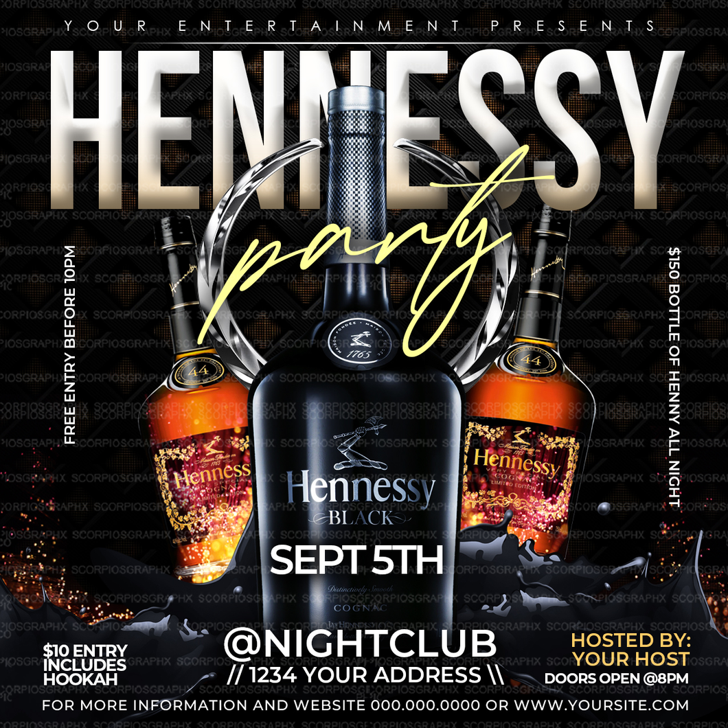 Hennessy Party Flyer Template