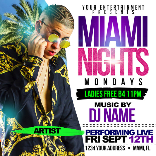 Miami Nights Flyer Template