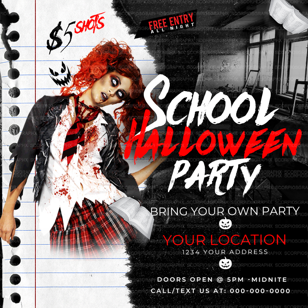 School Halloween Flyer