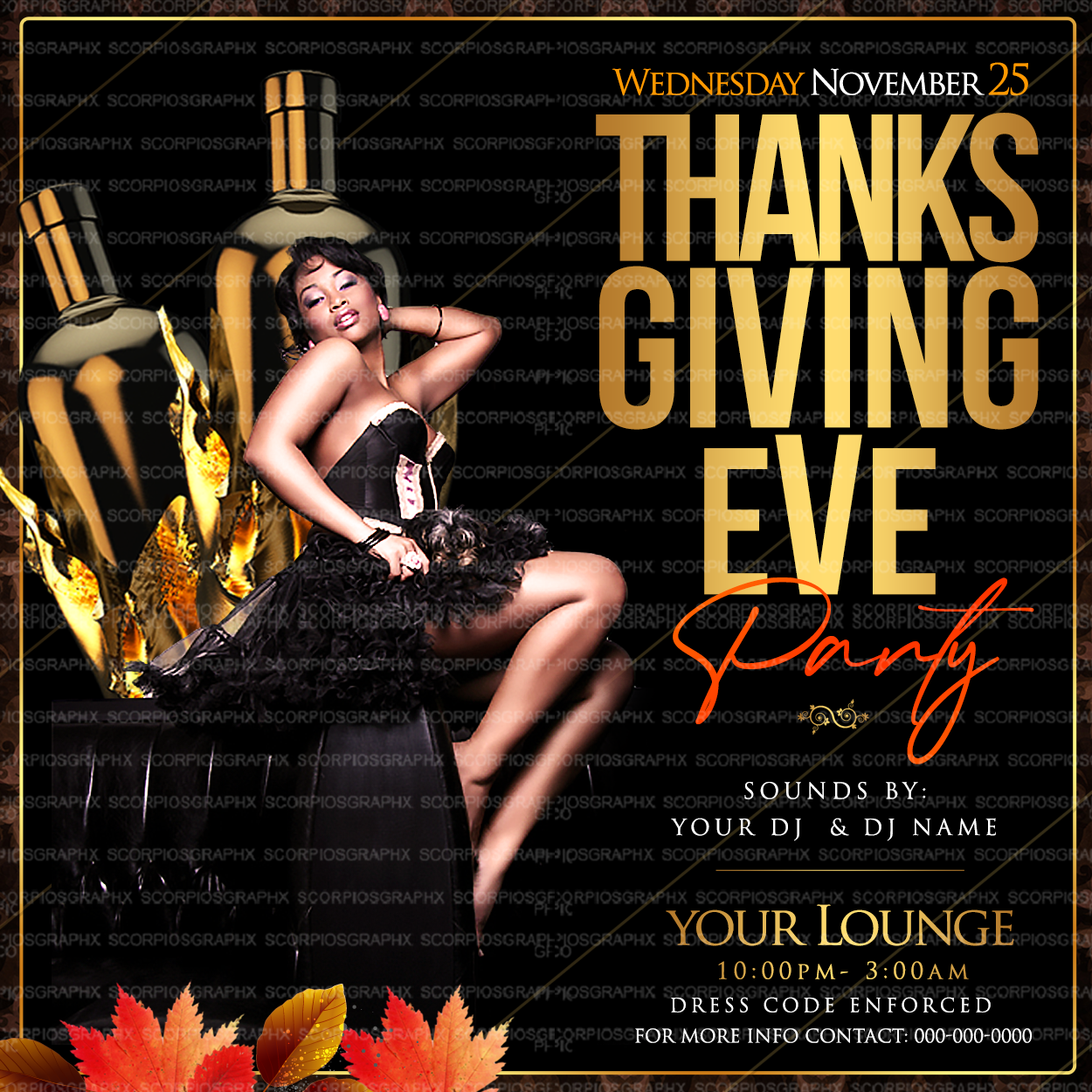 Thanksgiving Dinner Party Flyer Template