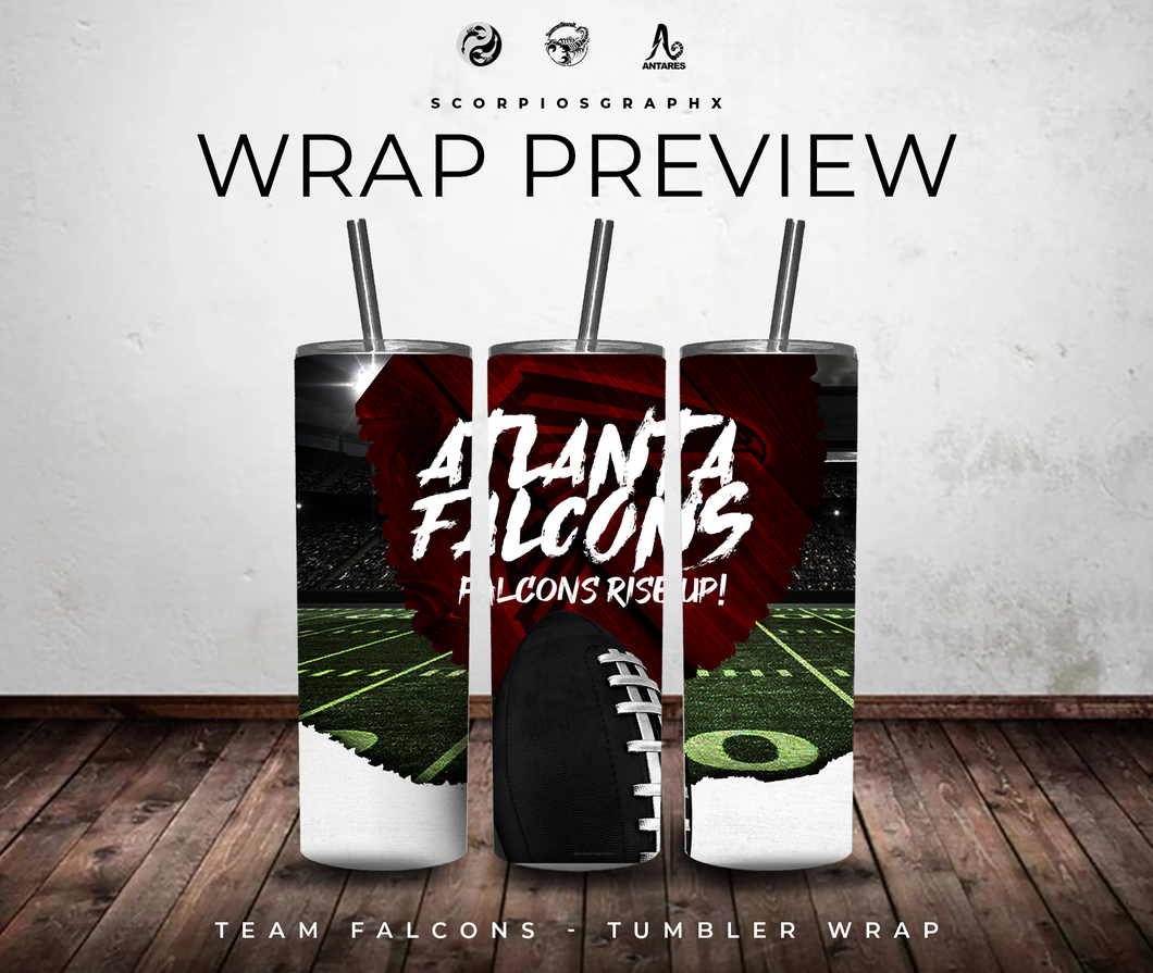 Team Falcons PNG | Sublimation | Tumbler Wrap Design | Digital Download