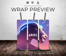 Load image into Gallery viewer, Aries Zodiac PNG | Sublimation | Tumbler Wrap Design | Digital Download
