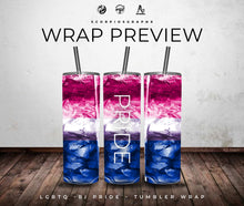 Load image into Gallery viewer, Bi Pride png  | Sublimation | Tumbler Wrap Design | Digital Download
