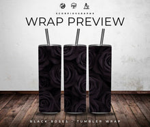Load image into Gallery viewer, Black Roses PNG | Sublimation | Tumbler Wrap Design | Digital Download
