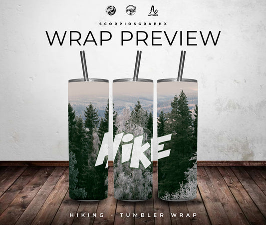 Hiking PNG | Sublimation | Tumbler Wrap Design | Digital Download