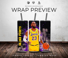Load image into Gallery viewer, Lebron Lakers PNG | Sublimation | Tumbler Wrap Design | Digital Download
