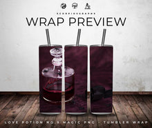 Load image into Gallery viewer, Love Potion No.9 Magic PNG | Sublimation | Tumbler Wrap Design | Digital Download
