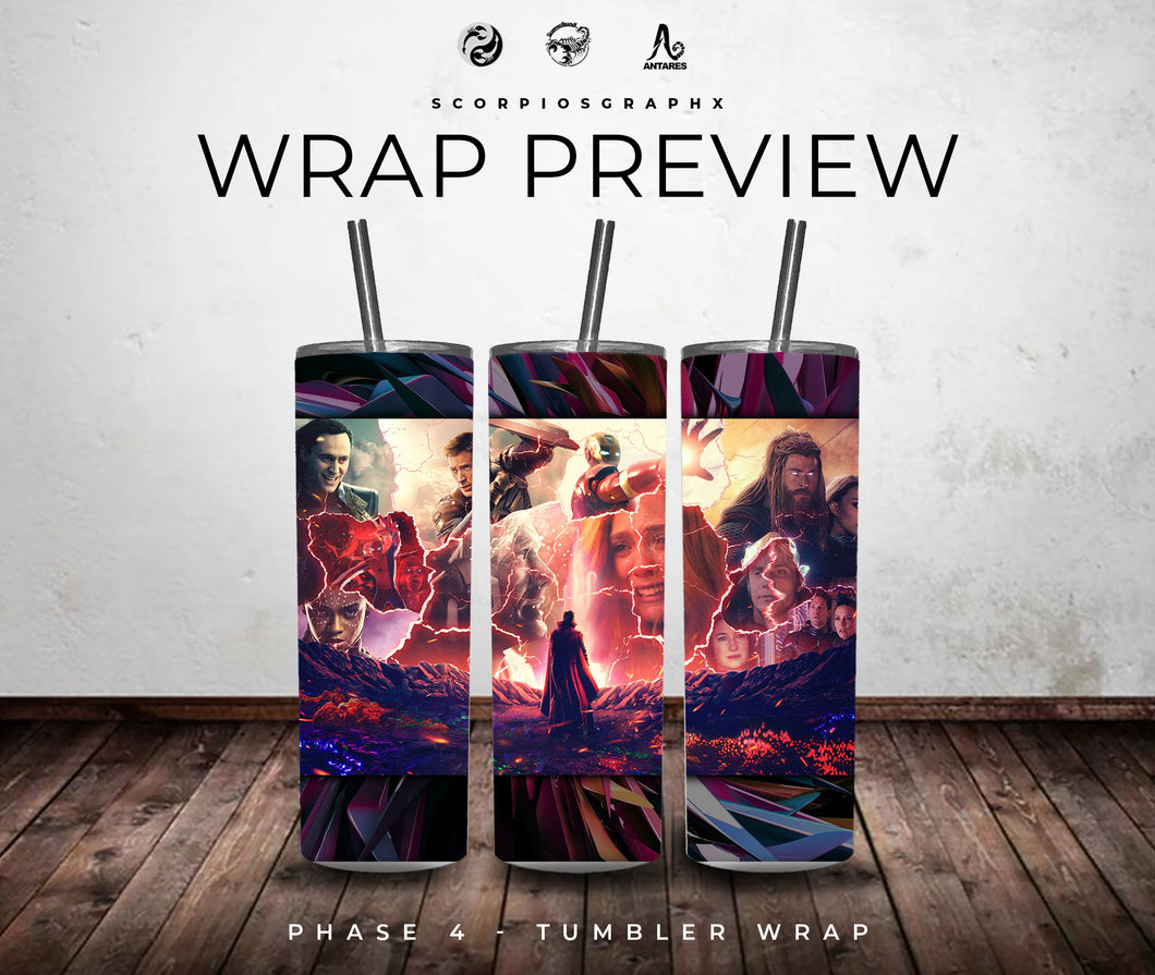 Phase 4 Lineup PNG | Sublimation | Tumbler Wrap Design | Digital Download