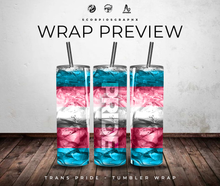 Load image into Gallery viewer, Transgender Pride PNG | Sublimation | Tumbler Wrap Design
