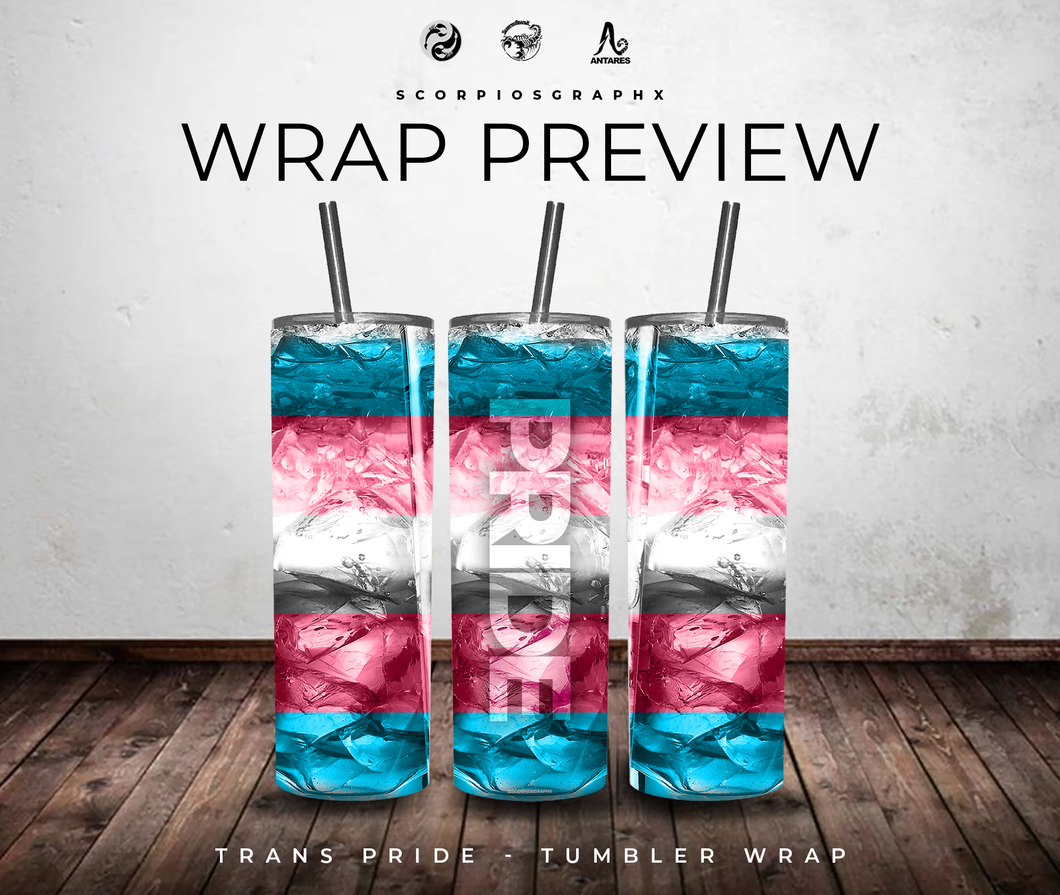 Transgender Pride PNG | Sublimation | Tumbler Wrap Design