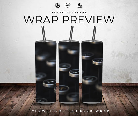 Typewriter PNG | Sublimation | Tumbler Wrap Design | Digital Download